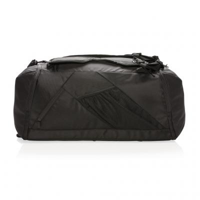 Image of Promotional Swiss Peak RFID sports duffle bag & backpack, black