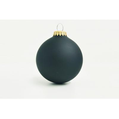 Image of Promotional Christmas Glass Bauble 8cm Black. Available In 60mm 70mm & 80mm