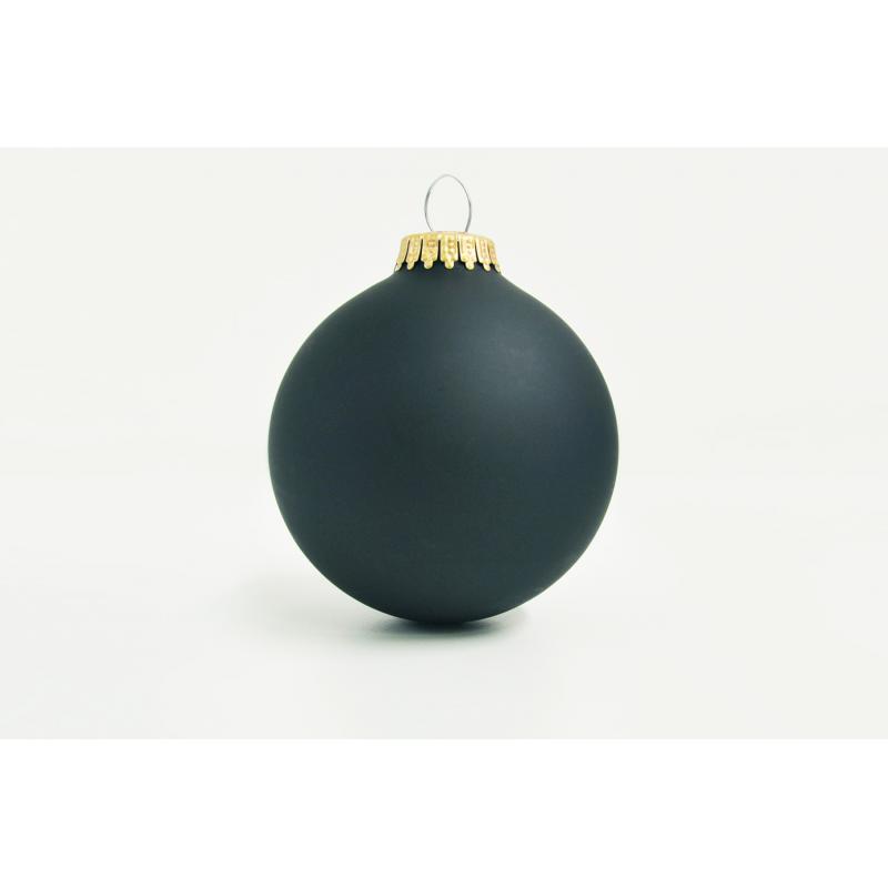 Image of Promotional Christmas Glass Bauble 8cm Black. Available In 60mm 70mm & 80mm