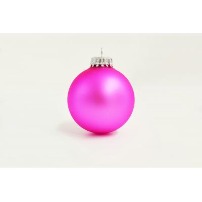 Image of Branded Christmas Tree Bauble 6 cm Pink Available in 60mm 70mm & 80mm