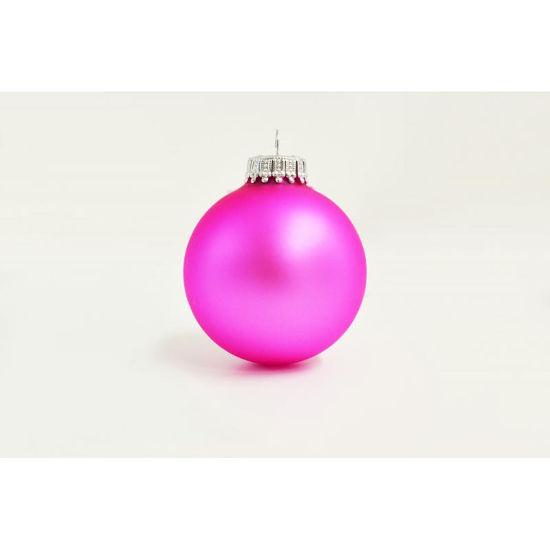 Image of Branded Christmas Tree Bauble 6 cm Pink Available in 60mm 70mm & 80mm