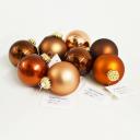 Image of Promotional Christmas Glass Bauble 6 cm, Brown. Available in 60mm 70 mm 80mm