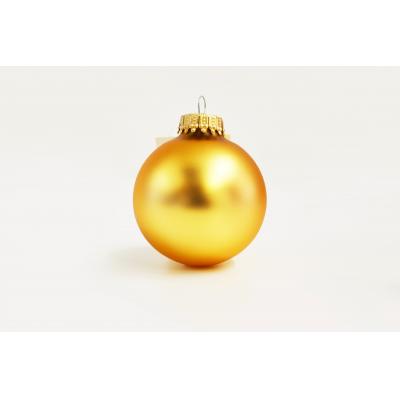 Image of Printed Christmas Glass Bauble 6 cm, Gold. Available in 60mm 70 mm 80mm