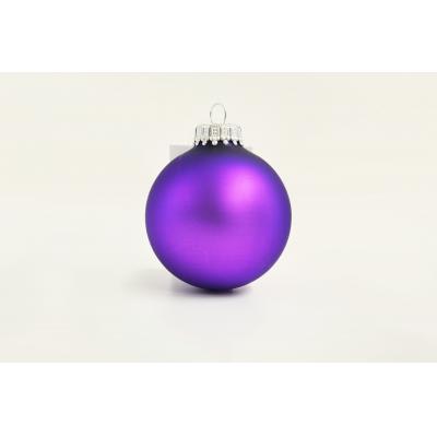 Image of Christmas Tree Glass Baubles 6 cm, Purple. Available in 60mm 70 mm 80 mm