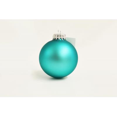 Image of Full Colour Printed Christmas Tree Bauble 6 cm Turquoise Available in 60mm 70mm 80mm