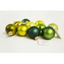 Image of Printed Christmas Glass Bauble 6cm Green. Available in 60mm 70mm 80mm