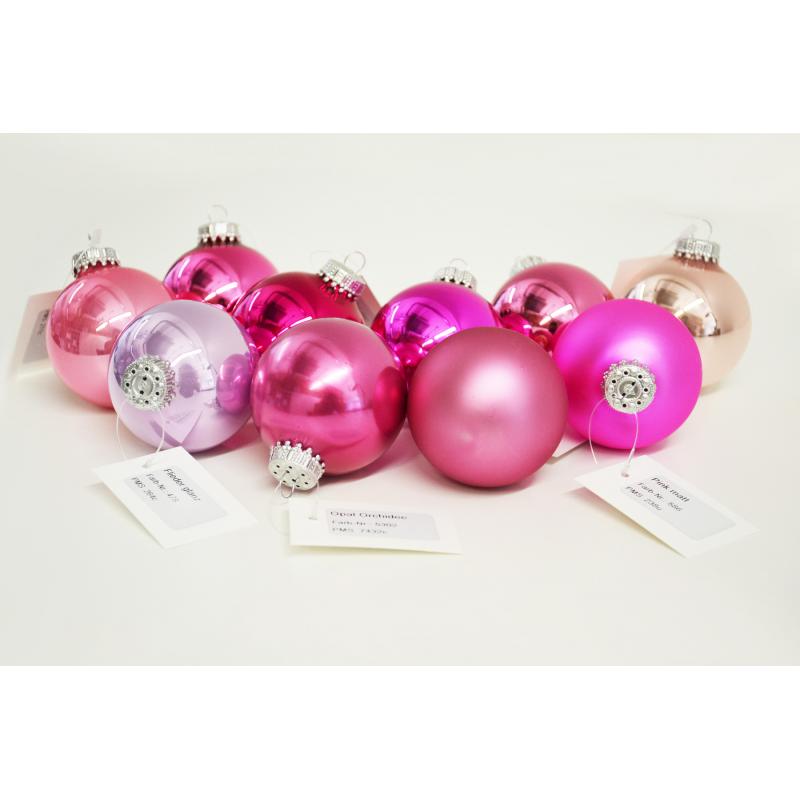 Image of Christmas Bauble 6cm,Pink. Available In 60mm 70mm 80mm