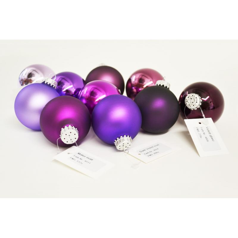 Image of Promotional Christmas Bauble 6cm Purple. Available in 60mm 70mm 80mm