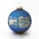 Image of Promotional Christmas Glass Bauble Blue 8cm. Available In 60mm 70mm 80mm