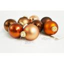 Image of Full Colour Printed Christmas Tree Bauble 8cm Brown. Available In 60mm 70mm 80mm