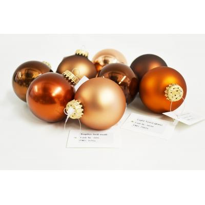 Image of Full Colour Printed Christmas Tree Bauble 8cm Brown. Available In 60mm 70mm 80mm