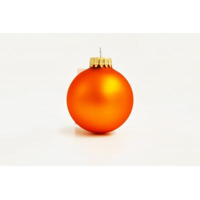 Image of Promotional Christmas Tree Glass Bauble 8cm Orange. Available In 60mm 70mm 80mm