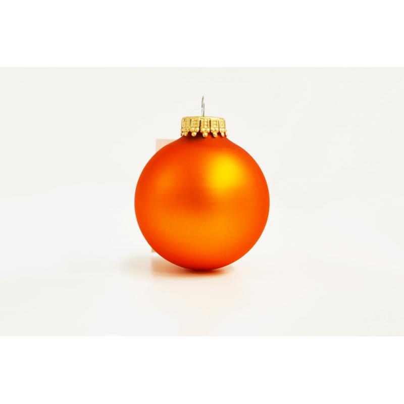 Image of Promotional Christmas Tree Glass Bauble 8cm Orange. Available In 60mm 70mm 80mm