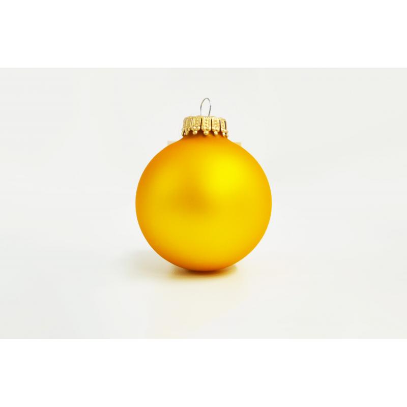 Image of Promotional Christmas Tree Glass Bauble 8cm Yellow. Available In 60mm 70mm 80mm