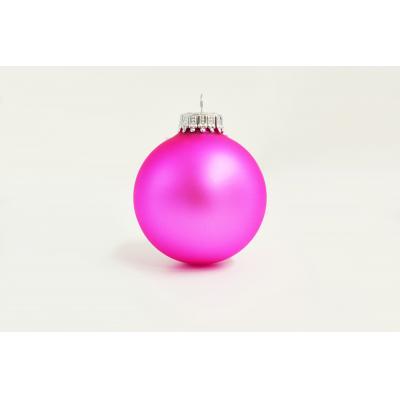 Image of Promotional Christmas Tree Glass Bauble 7cm Pink. Available In 60mm 70mm 80mm