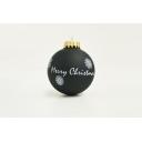 Image of Printed Christmas Tree Glass Bauble 7cm Black. Available In 60mm 70mm 80mm