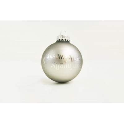 Image of Branded Christmas Tree Bauble 7cm Silver. Available In 60mm 70mm 80mm