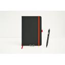 Image of Printed DeNiro A5 Notebook, Promotional Budget PU Notebook Black & Red