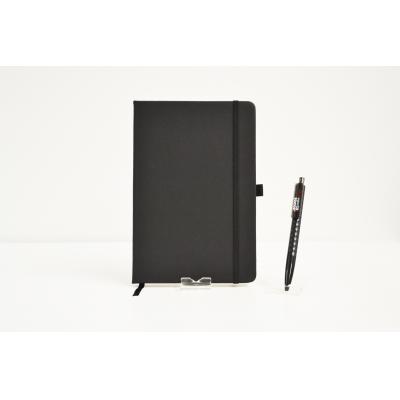 Image of Promotional DeNiro A5 Notebook, Embossed Low Cost PU Notebook Black