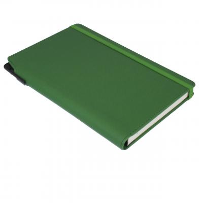 Image of Embossed Curve Notebook, PU A5 Notebook With Integrated Pen Slot,Green