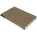 Image of Promotional Curve Notebook, PU A5 Notebook With Integrated Pen Slot,Taupe Brown