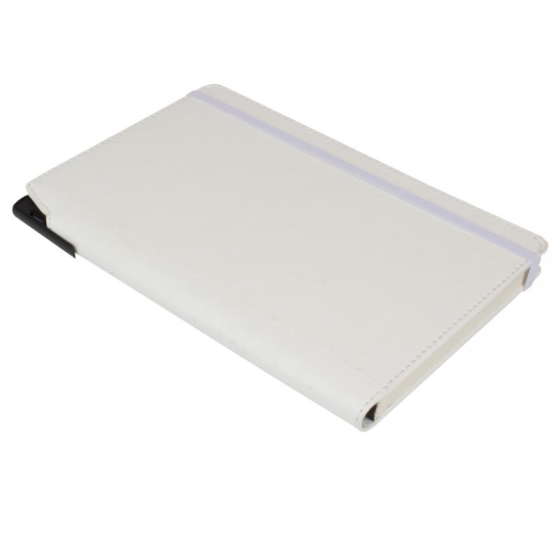 Image of Promotional Curve Notebook, PU A5 Notebook With Integrated Pen Slot,White