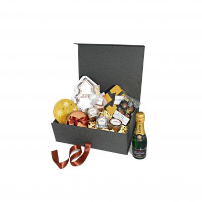 Image of Promotional Luxury Maxi Christmas Champagne And Chocolate Gift Box Hamper