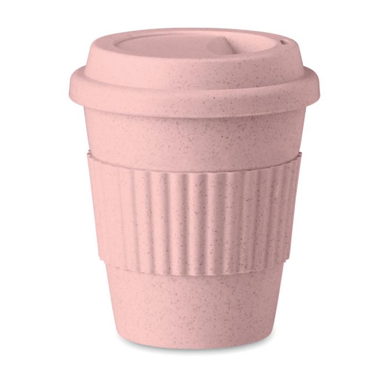 Image of Promotional Bamboo Fibre Reusable Coffee Mug, Pink