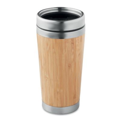 Image of Printed Bamboo Travel Mug, Promotional Reusable Coffee Cup, 400ml