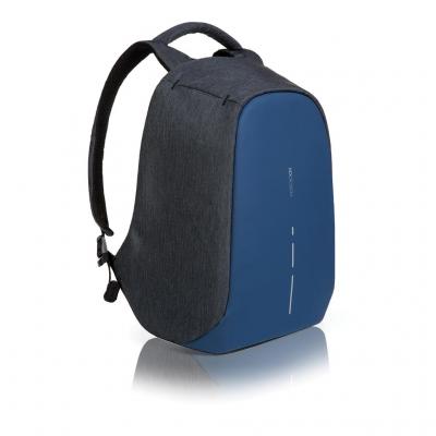 Image of Printed Bobby compact anti-theft backpack, blue & grey