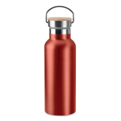 Image of Printed Stainless Steel Insulated Bottle With Bamboo Lid,red 500ml