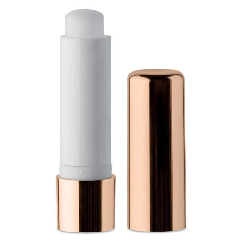 Image of Branded Natural lip balm stick in UV metallic finish, Champagne