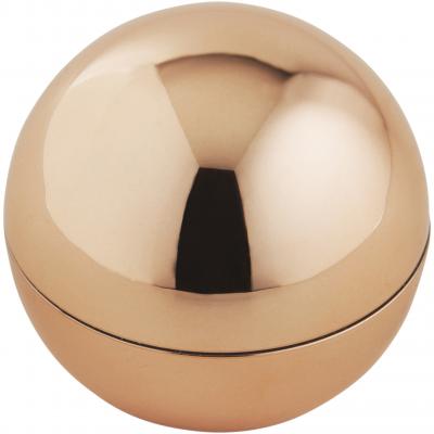 Image of Printed Rolli vanilla lip balm in metallic ball, Rose Gold