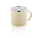 Image of Printed vintage enamel camping mug, white