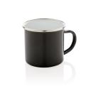 Image of Promotional vintage enamel camping mug, black