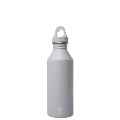 Image of Engraved Mizu M5 bottle, stainless steel reusable bottle Light Grey