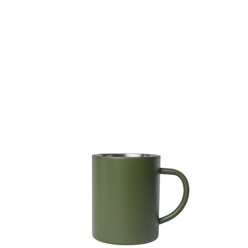 Image of Engraved Mizu Camp Cup, Retro Style campfire mug 415ml army green