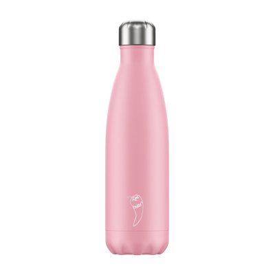 Image of Branded Chilly's Bottles Pastel Pink 500ml. Reusable Refill Bottle