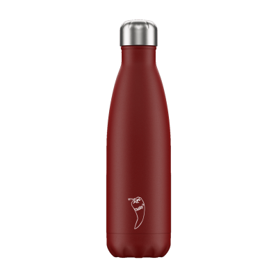 Image of Engraved Chilly's Bottles Matte Red 500ml, Official Chilly's Bottle