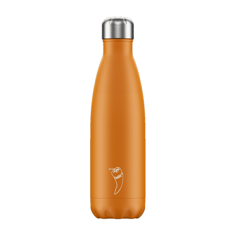 Image of Engraved Chilly's Bottle Neon Orange 500ml, Official Chilly's Bottles