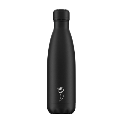 Image of Promotional Chilly's Bottle Monochrome All Black 500ml, Official Chilly's Bottles