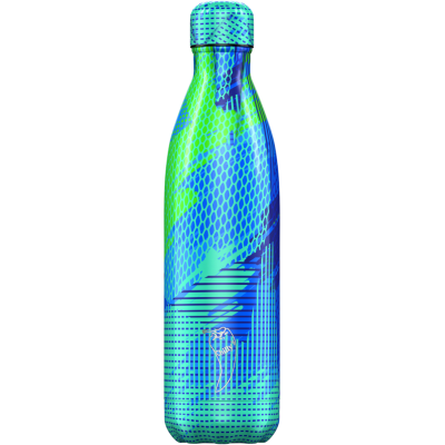 Image of Promotional Chilly's Bottle Abstract Blue 750ml, Official Chilly's Bottles