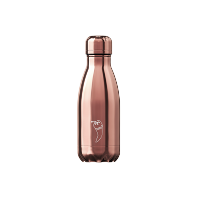 Image of Branded Chilly's Bottle Metallic Rose Gold 260ml, Official Chilly's Bottles