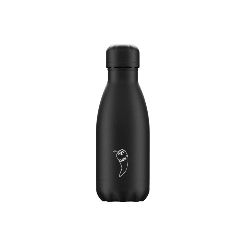 Image of Promotional Chilly's Bottle Monochrome All Black 260ml, Official Chilly's Bottles