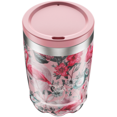 Image of Branded Chilly's Reusable Coffee Cup Tropical Flamingo