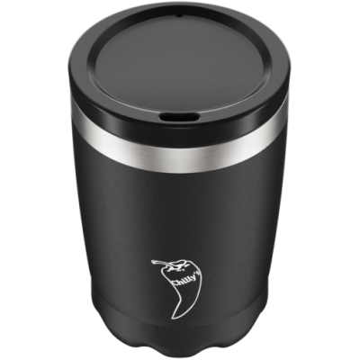 Image of Promotional Chilly's Reusable Coffee Cup Monochrome Black