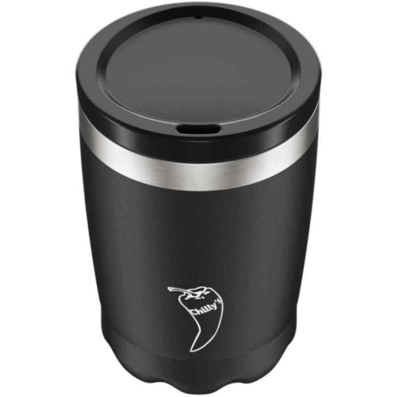 Image of Promotional Chilly's Reusable Coffee Cup Monochrome Black