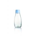 Image of Promotional Retap glass water bottle 300ml with baby blue lid