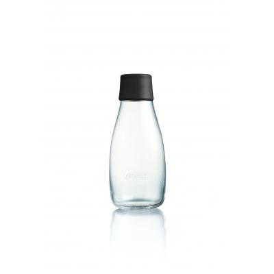 Image of Branded Retap glass water bottle 300ml with black lid