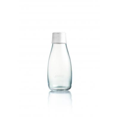 Image of Printed Retap glass water bottle 300ml with Frosted White li